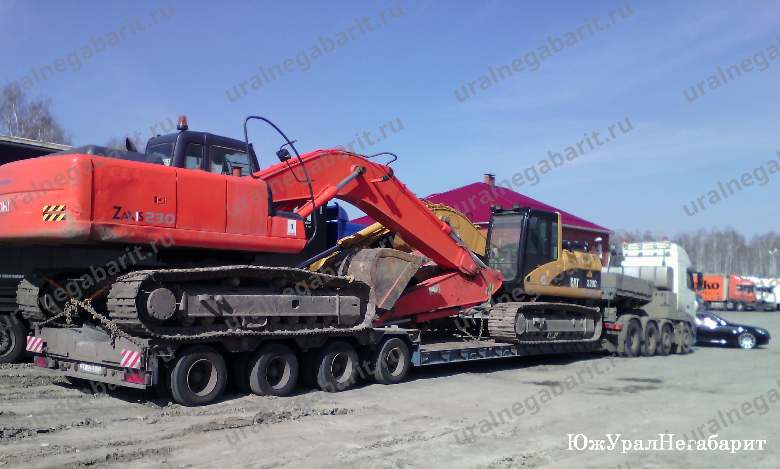 перебазировка Cat 320 и Hitachi 230zx